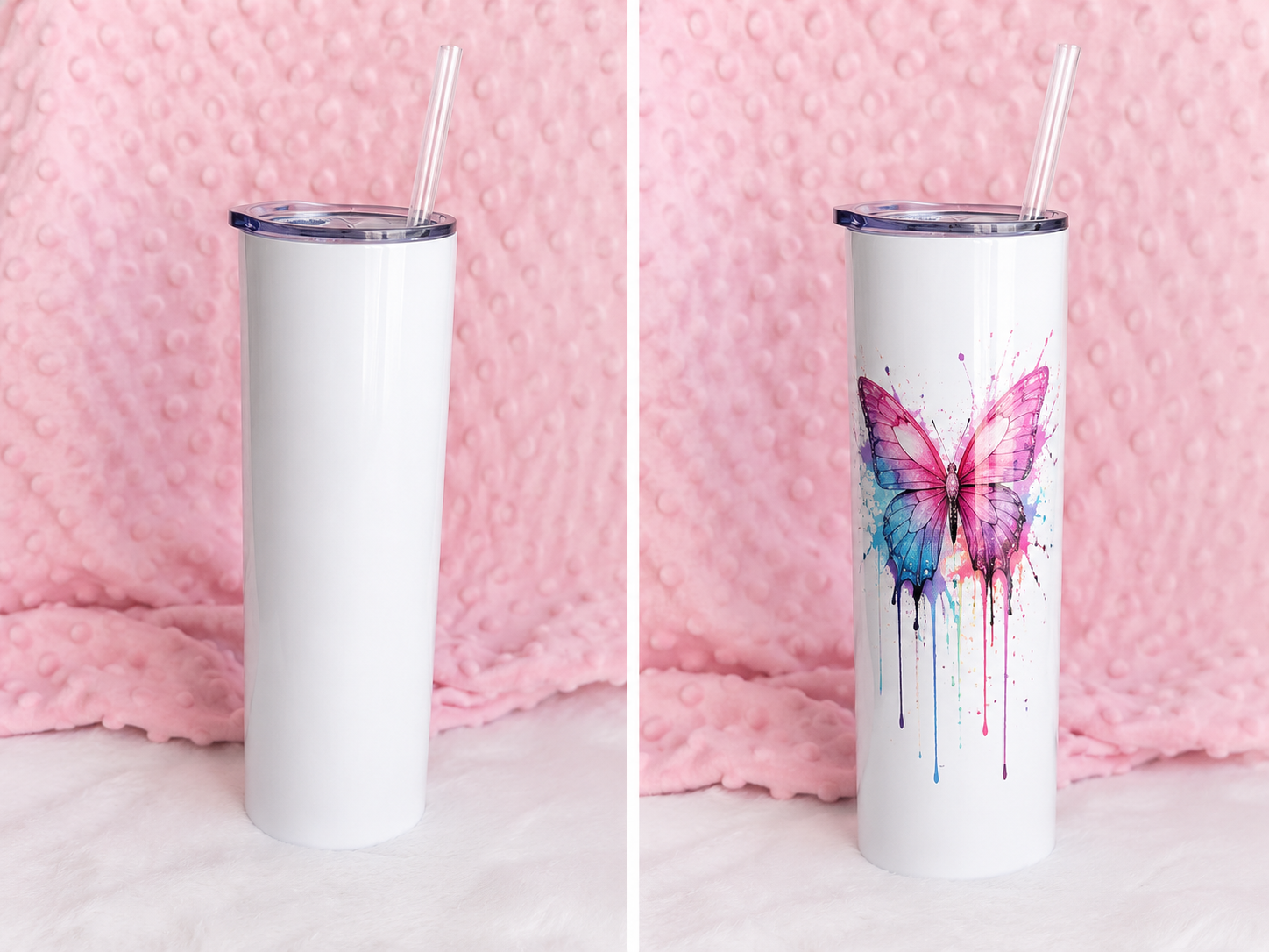 Verre personnalisable avec paille